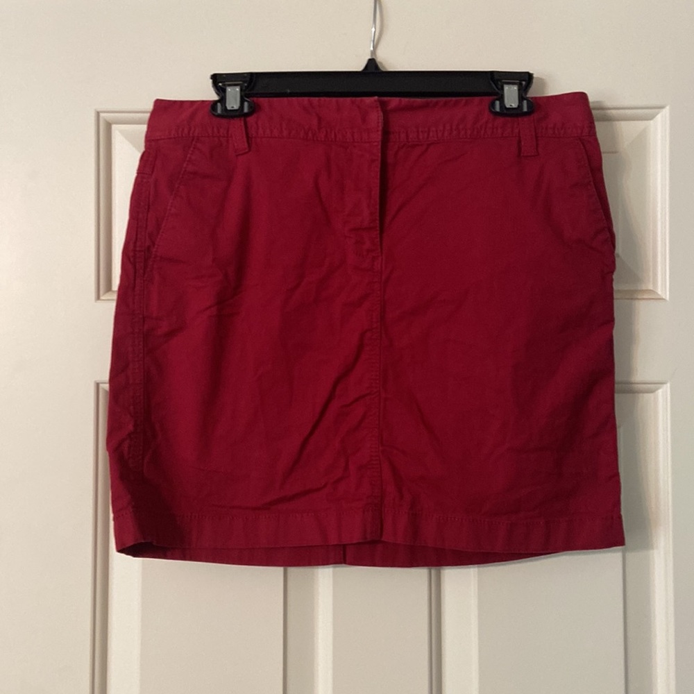 Ann Taylor Loft Red 15” Long Red Casual Skirt with Pockets